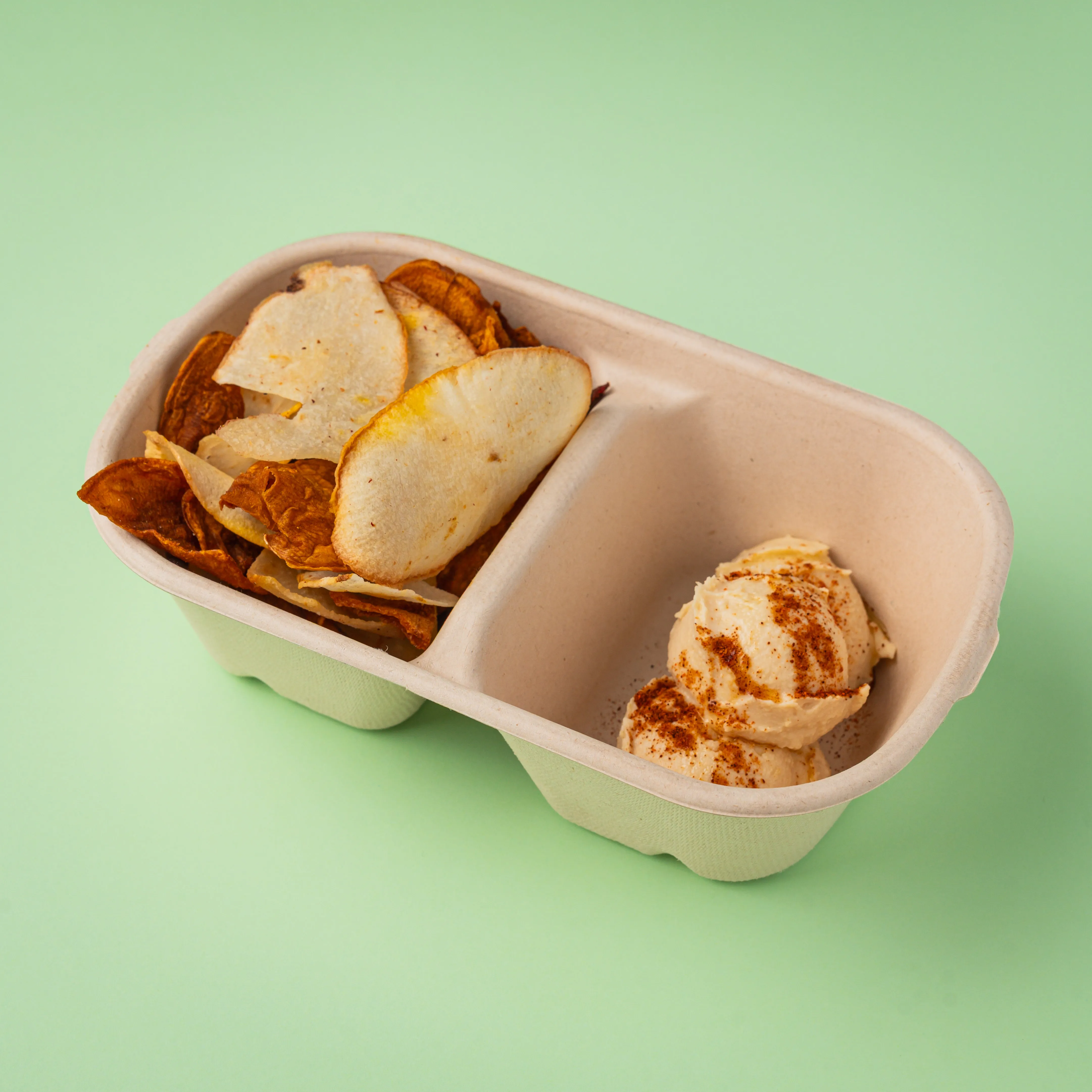 Hummus de Garbanzos con Chips Vegetales